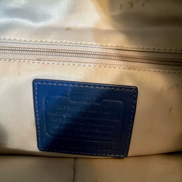 COACH SATCHEL, BLUE WITH SILVER HARDWARE - Picture 4 of 5